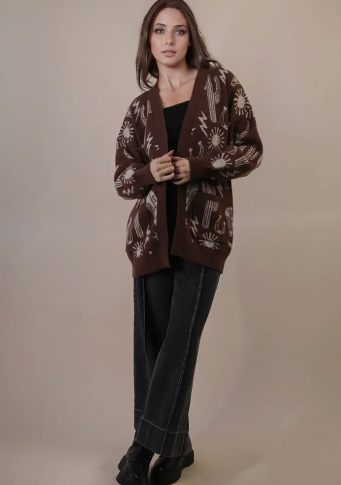 Western graphic cardigan