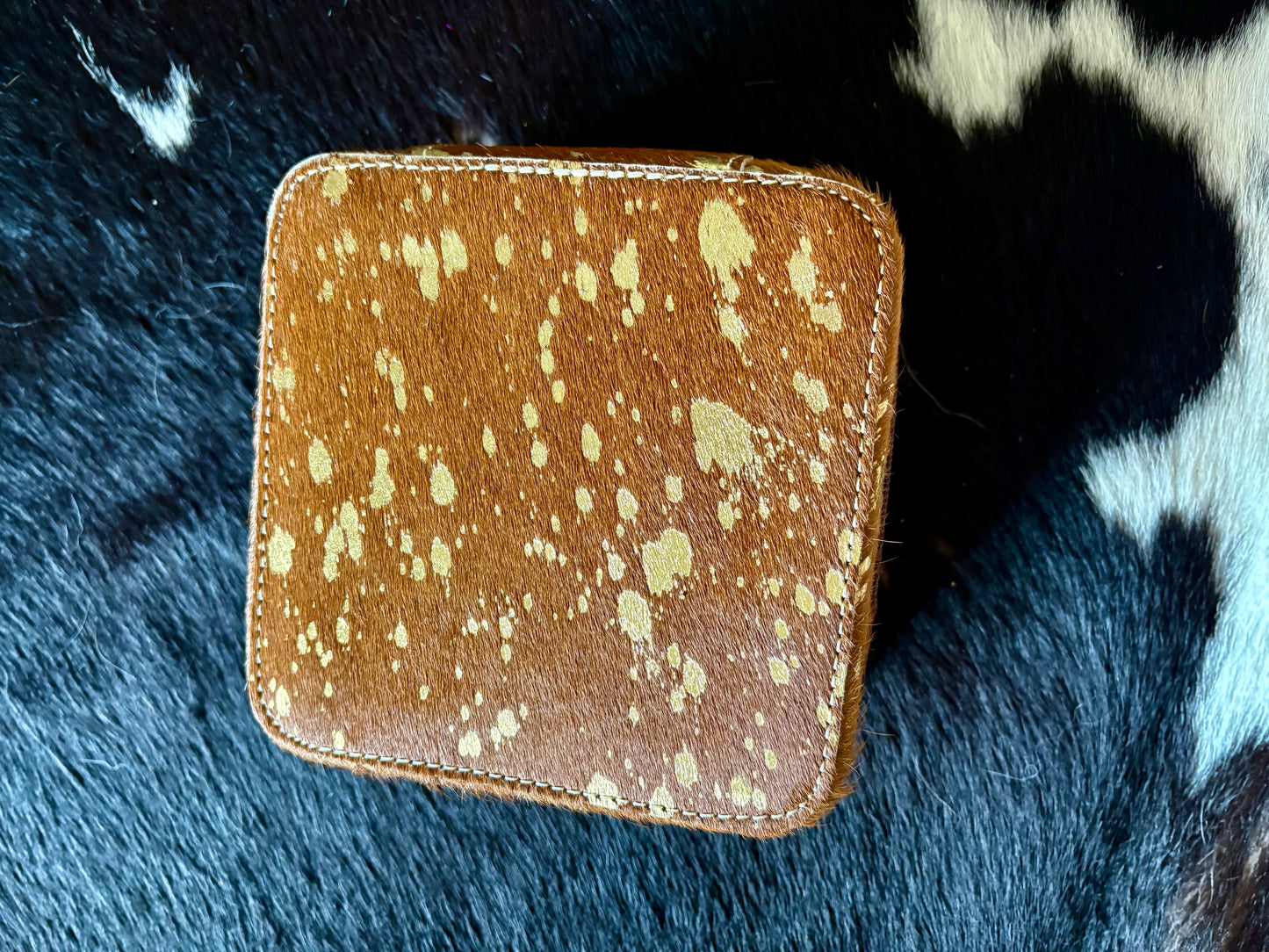 Cowhide jewelry boxes assorted hides