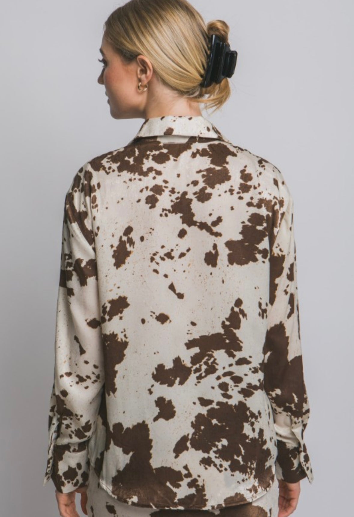 Cow print blouse