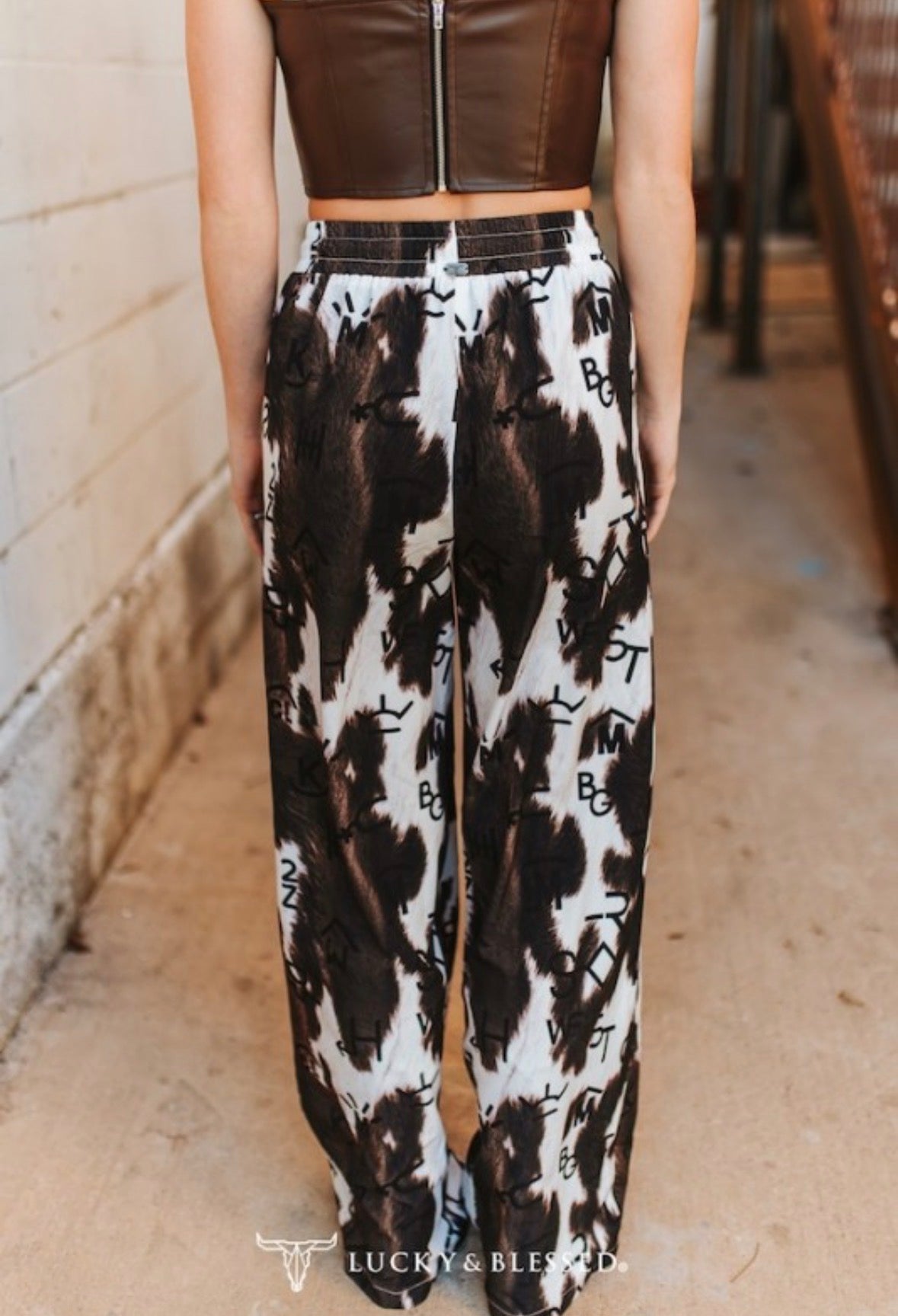 Lucky & Blessed Midnight Ranch Cowhide Pants