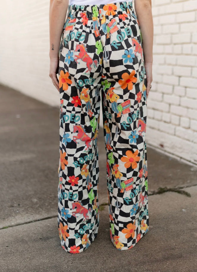 Turquoise Haven checkered pants