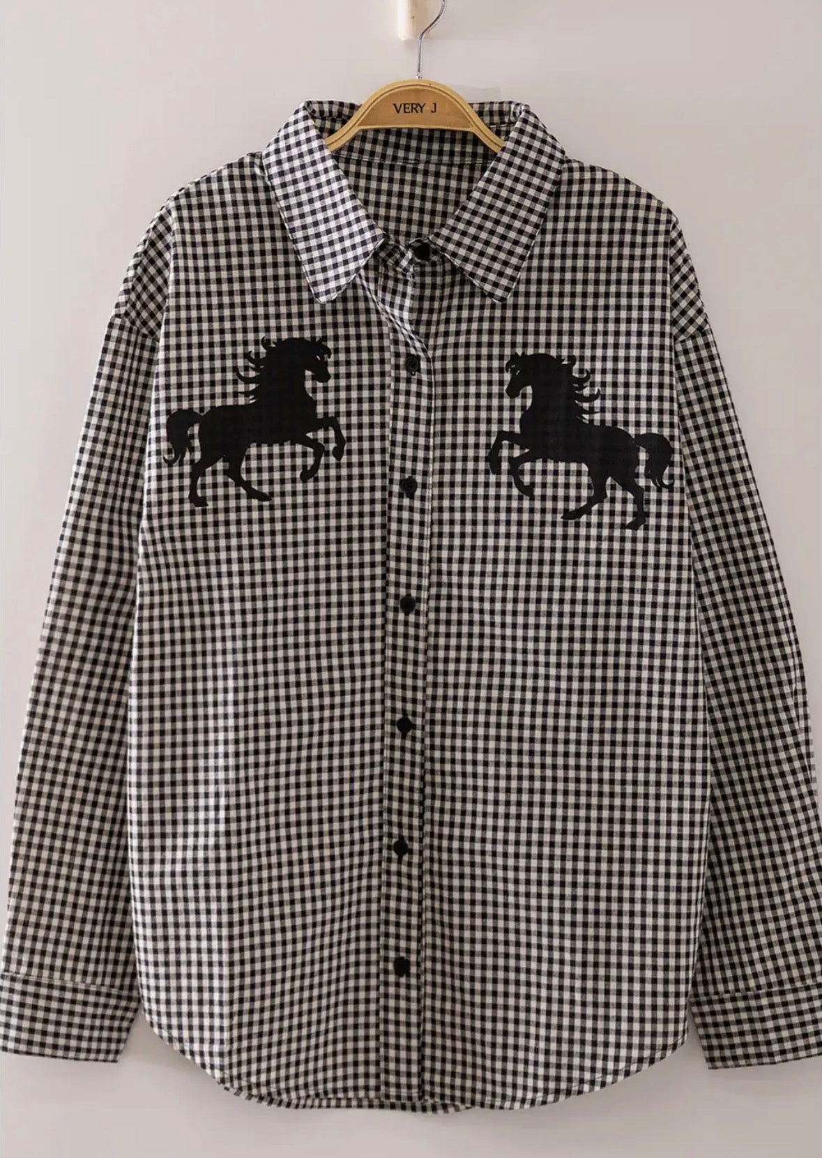 Very J Mustang Gingham Shirt
