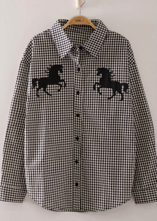Very J Mustang Gingham Shirt