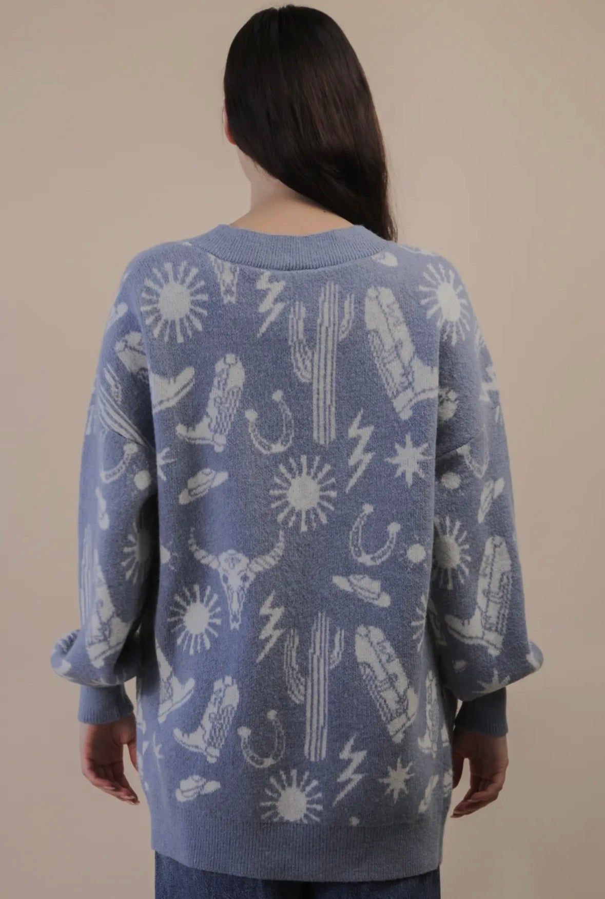 Western graphic cardigan