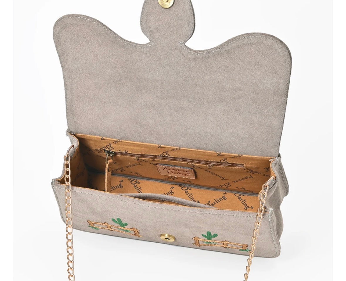 American Darling Western Embroidered Genuine Suede Cross Body Bag
