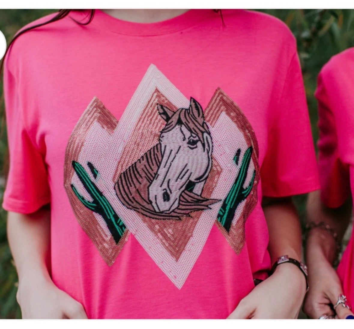 Last one Large sequin Merigold Kiss tee