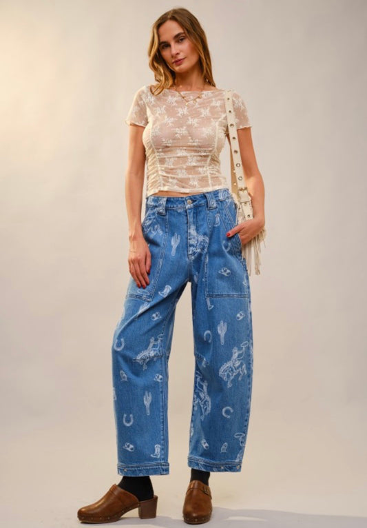 Blue B western barrel jeans