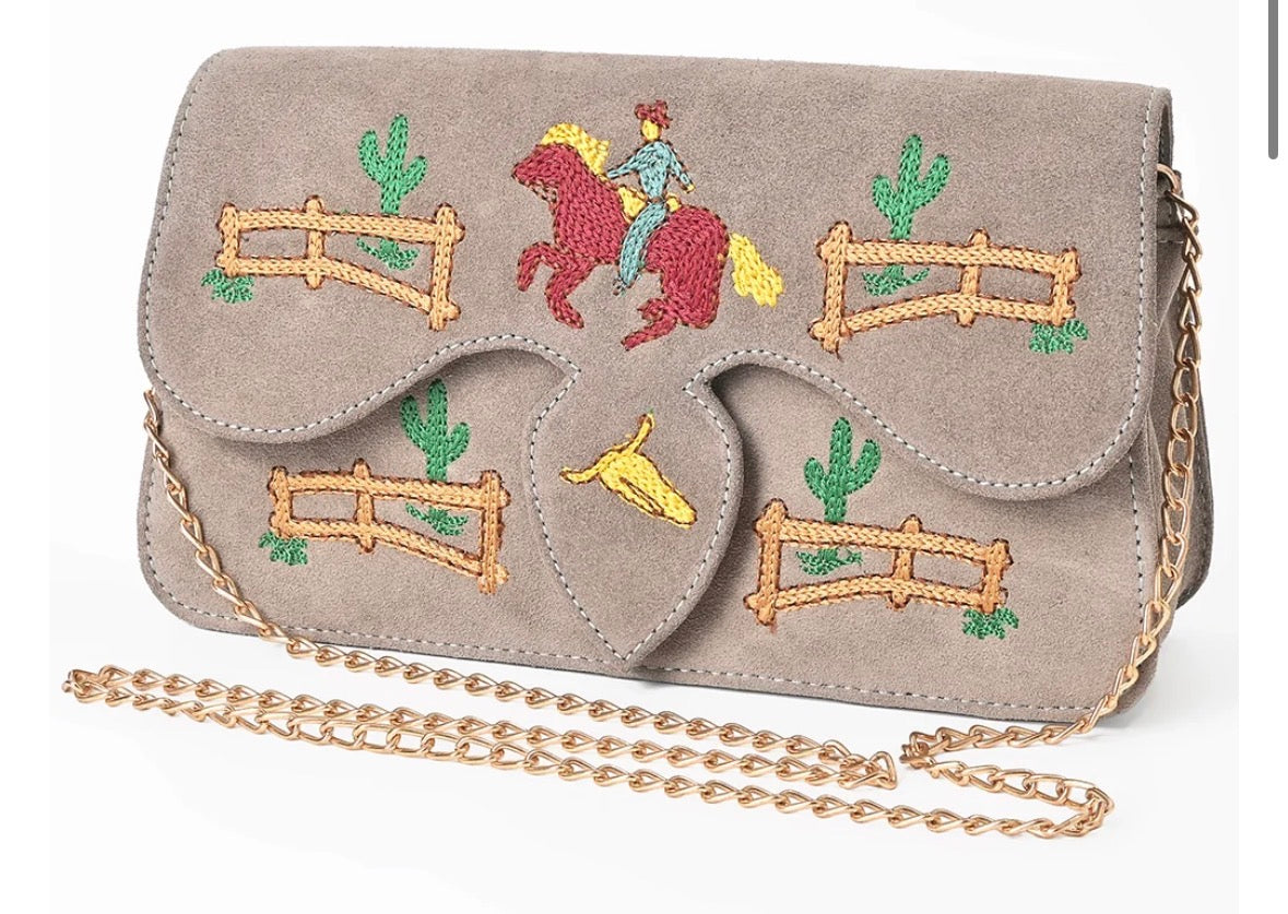 American Darling Western Embroidered Genuine Suede Cross Body Bag