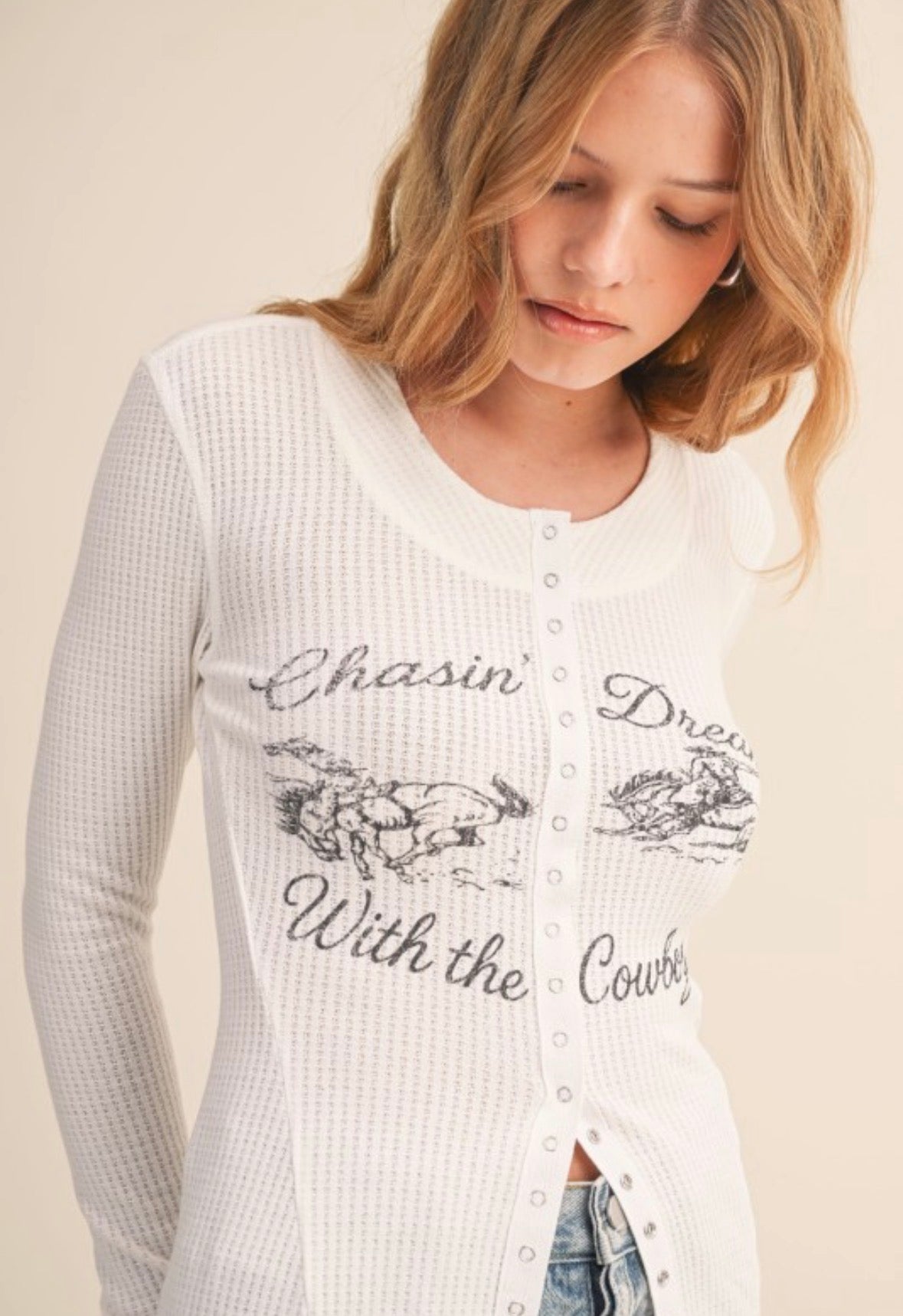 Dusty Dreams Waffle Henley
