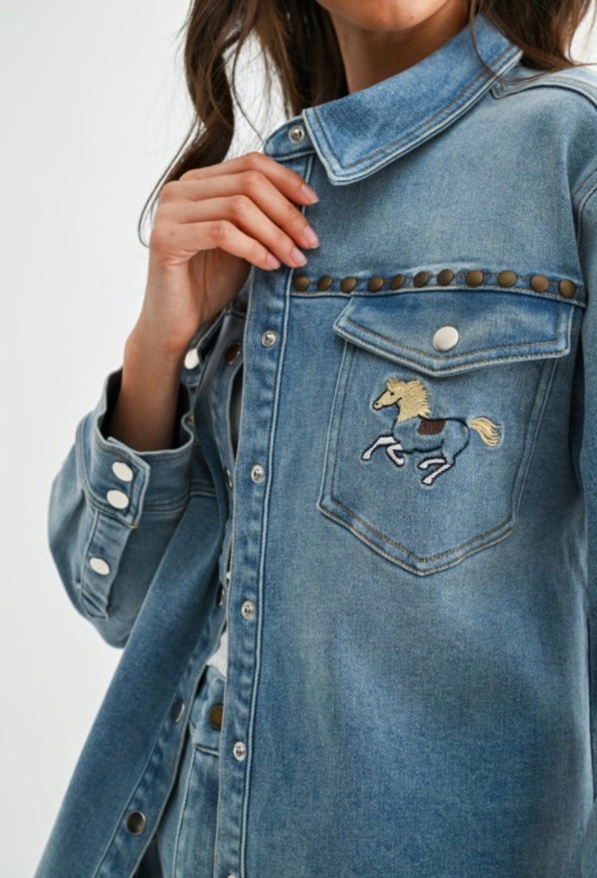 Prairie Run Denim Stud jacket