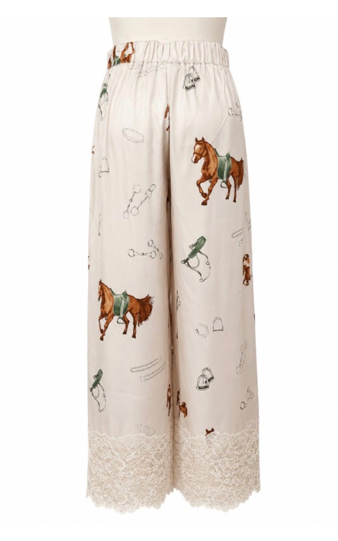 Blue B Equestrian Lace Hem Palazzo Pants