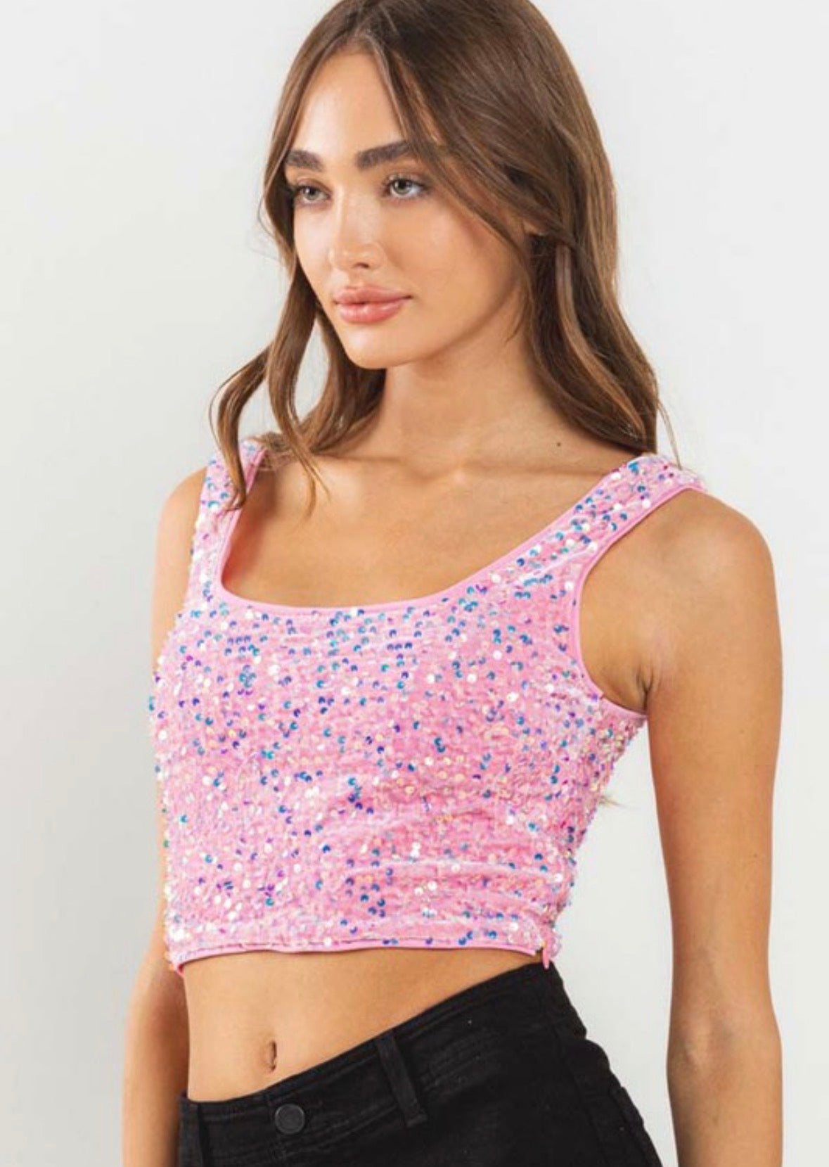 Sequin crop top