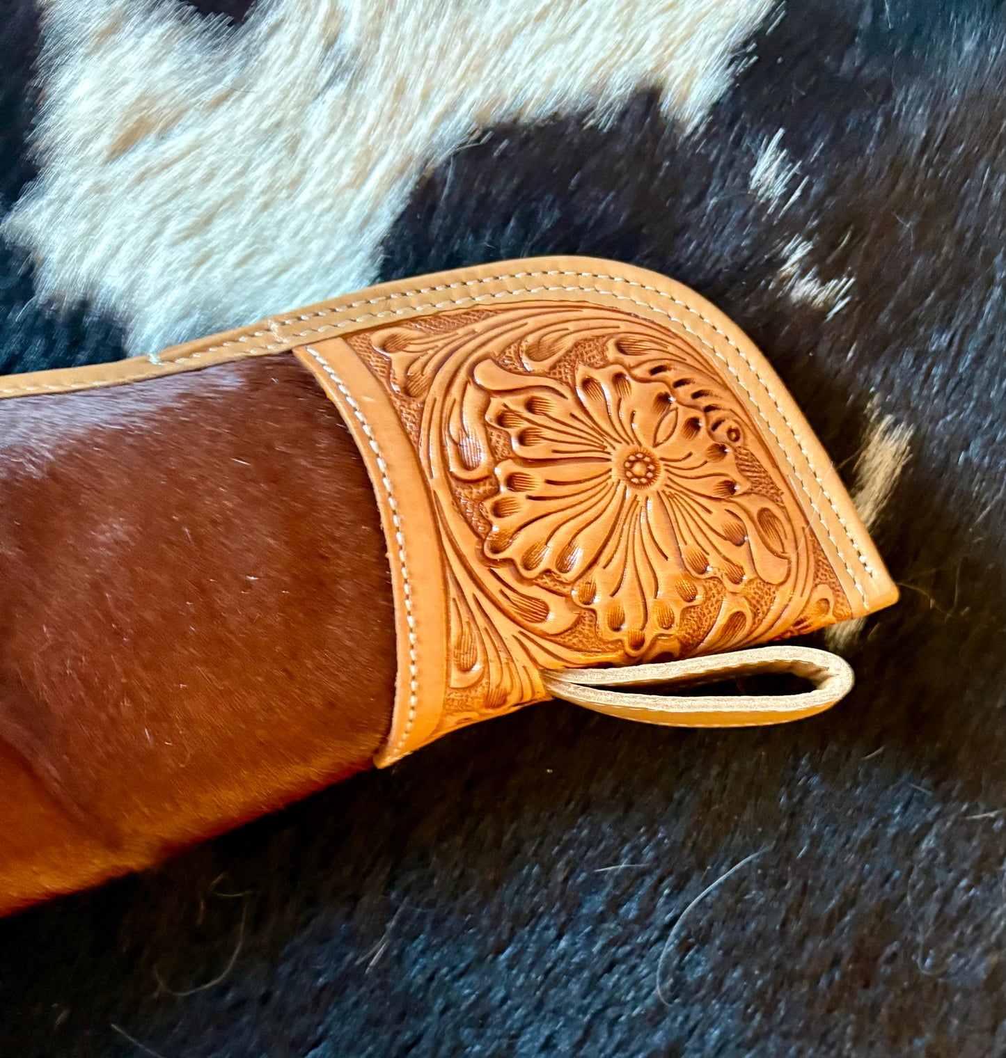 Tooled hide rifle case