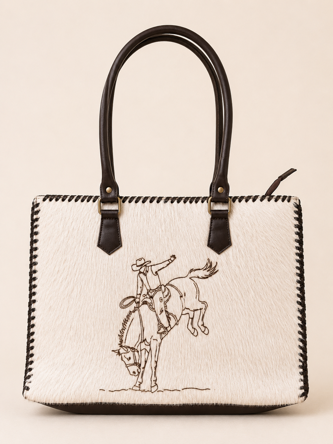 Rodeo Spirit Cowhide Tote in brown