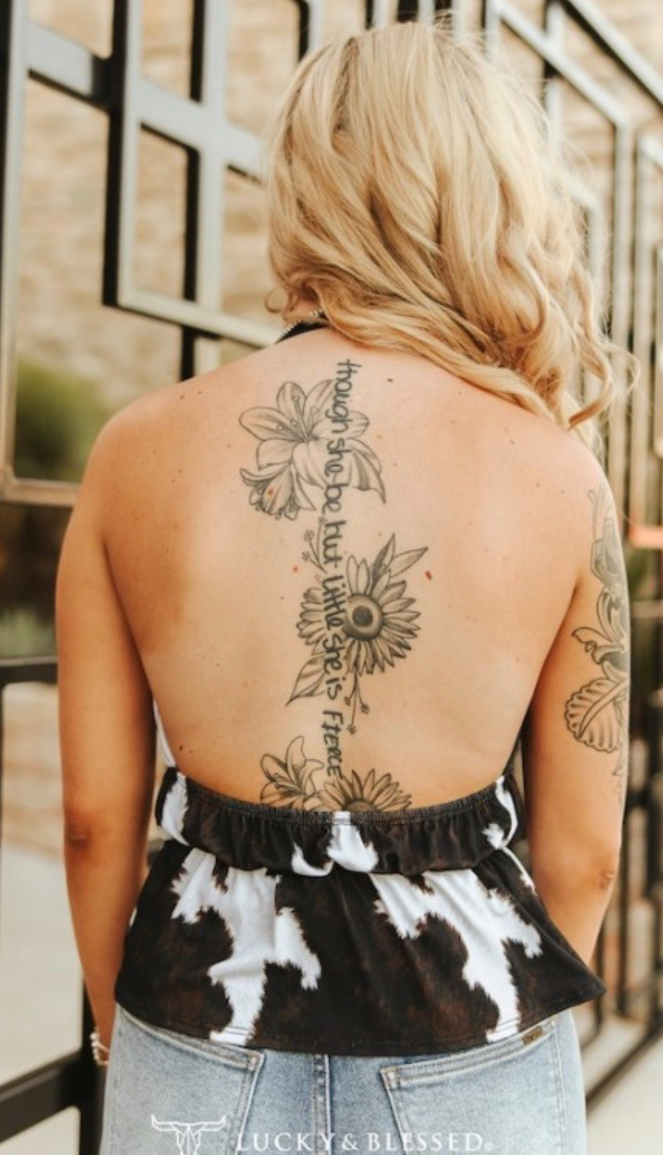 Lucky & Blessed Cowhide Halter Top