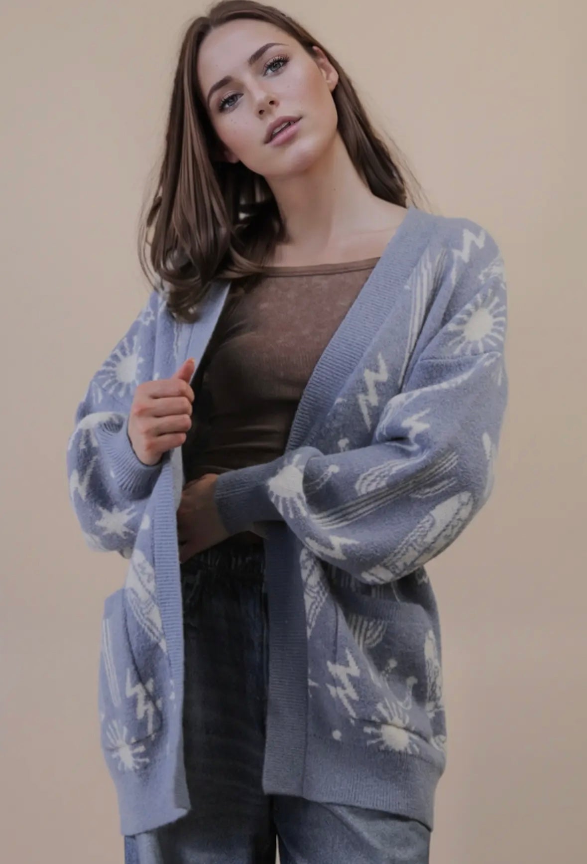 Western graphic cardigan