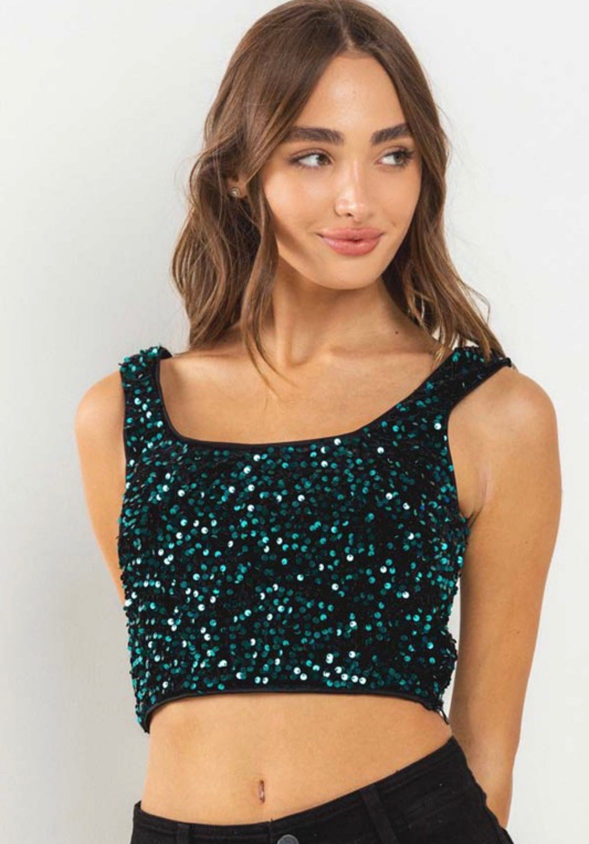Sequin crop top