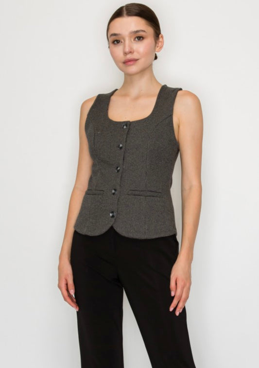 Houndstooth vest