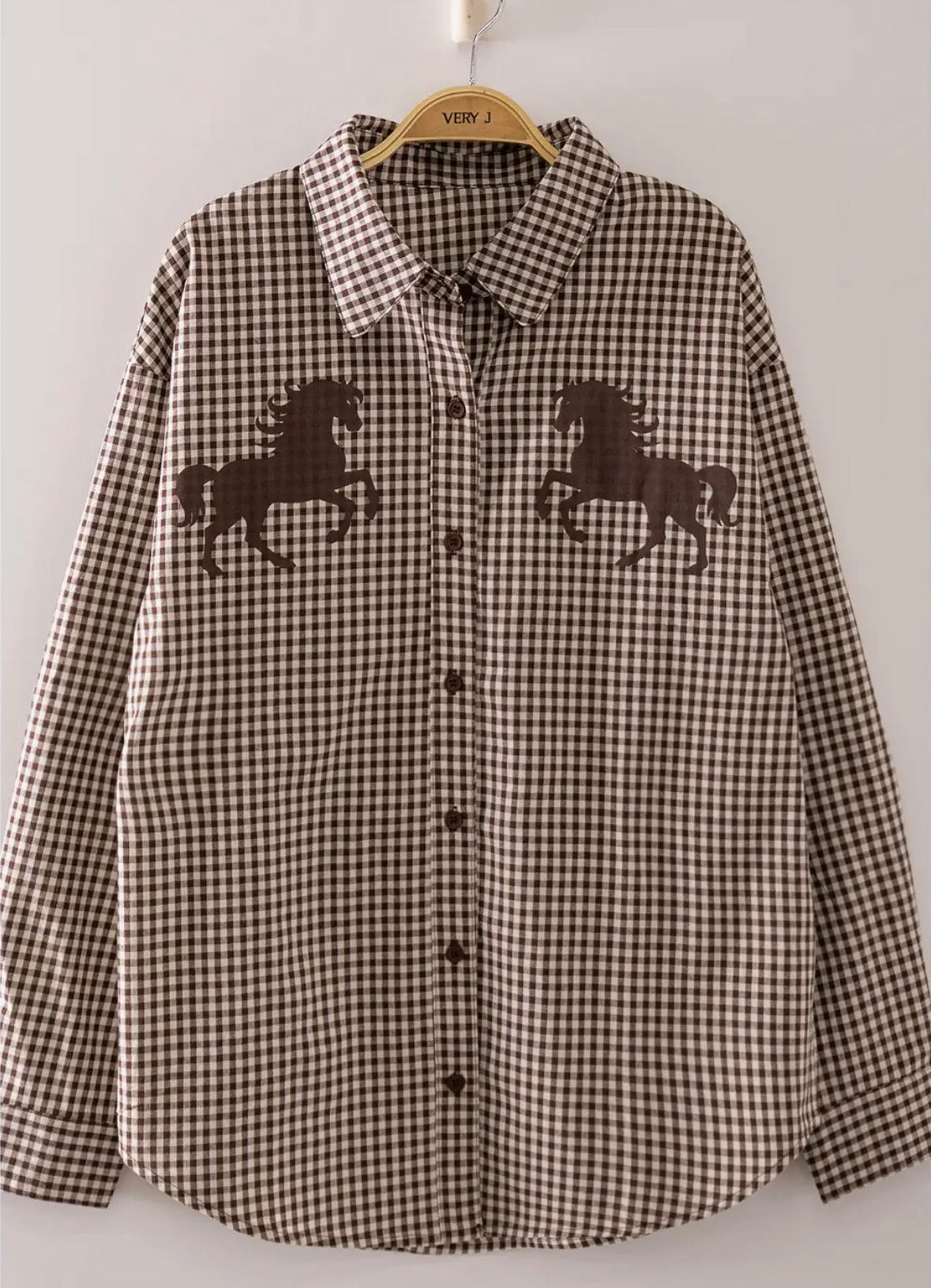 Very J Mustang Gingham Shirt