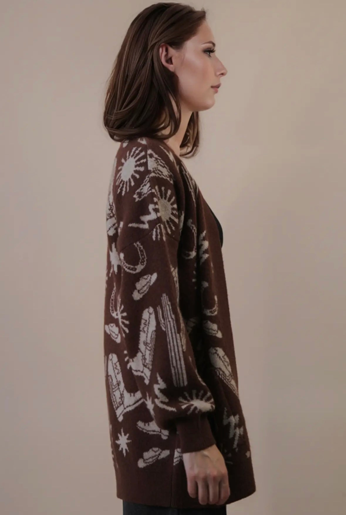 Western graphic cardigan