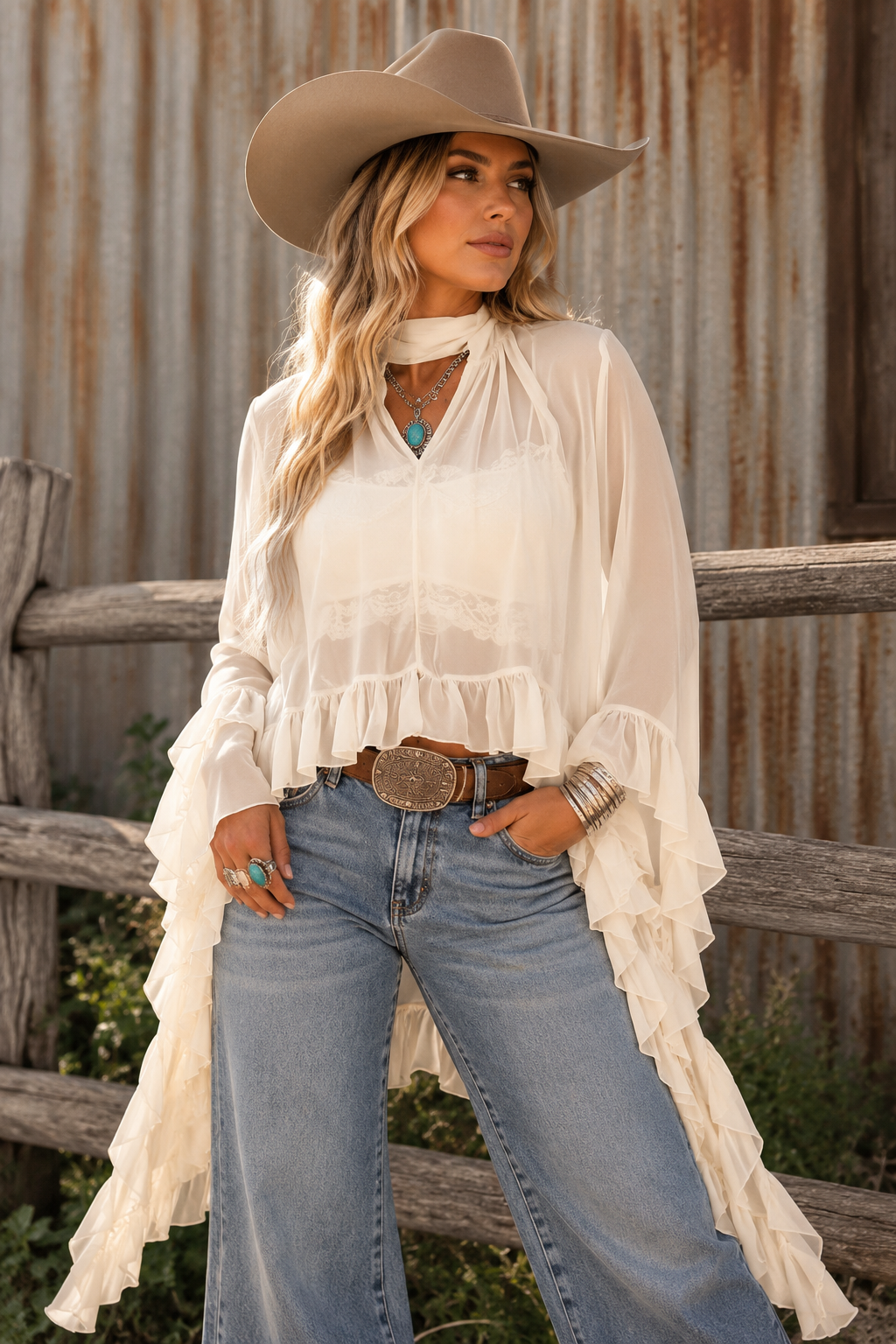 Prairie Belle Ruffle Blouse