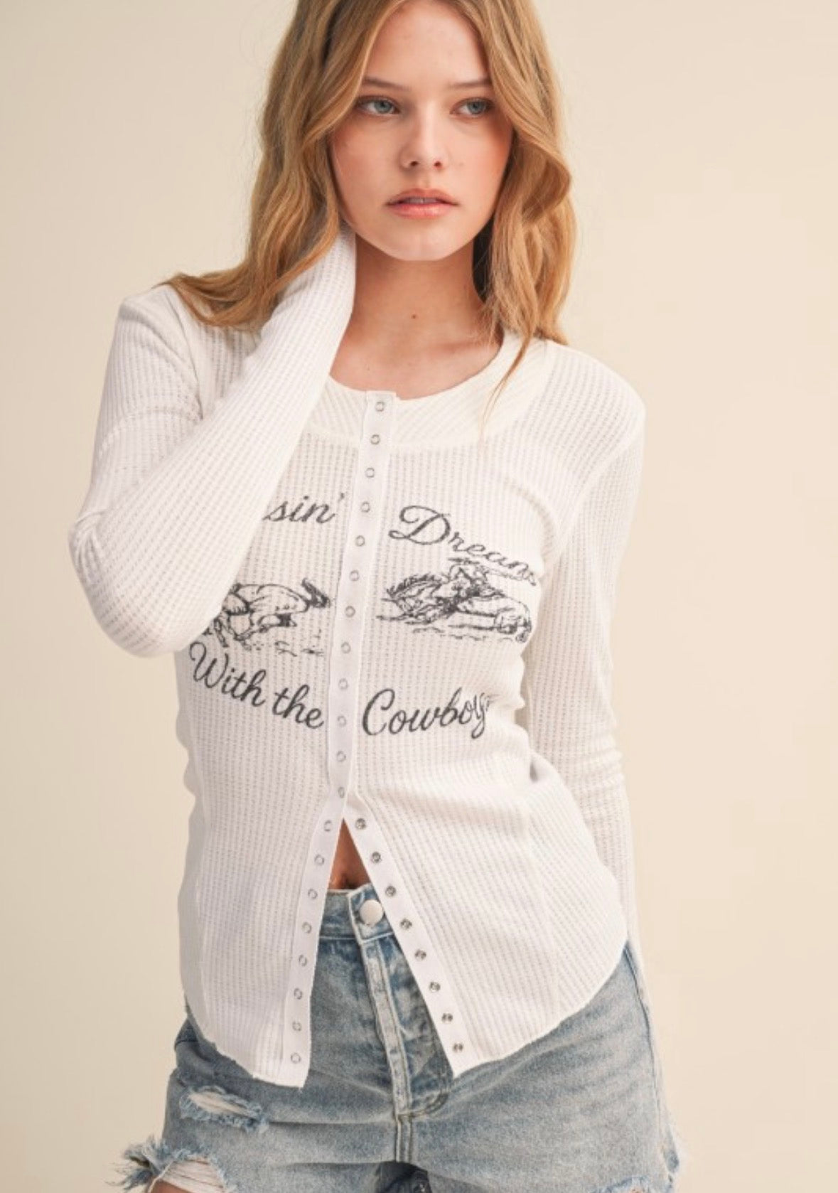 Dusty Dreams Waffle Henley