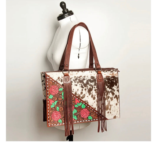 Tote Hair On Genuine Western Leather Women Bag