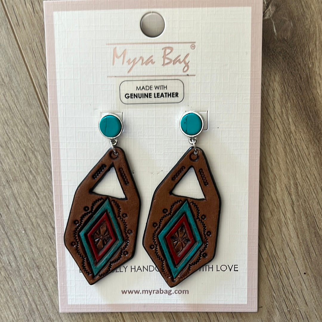 Myra pamarina falls leather earrings