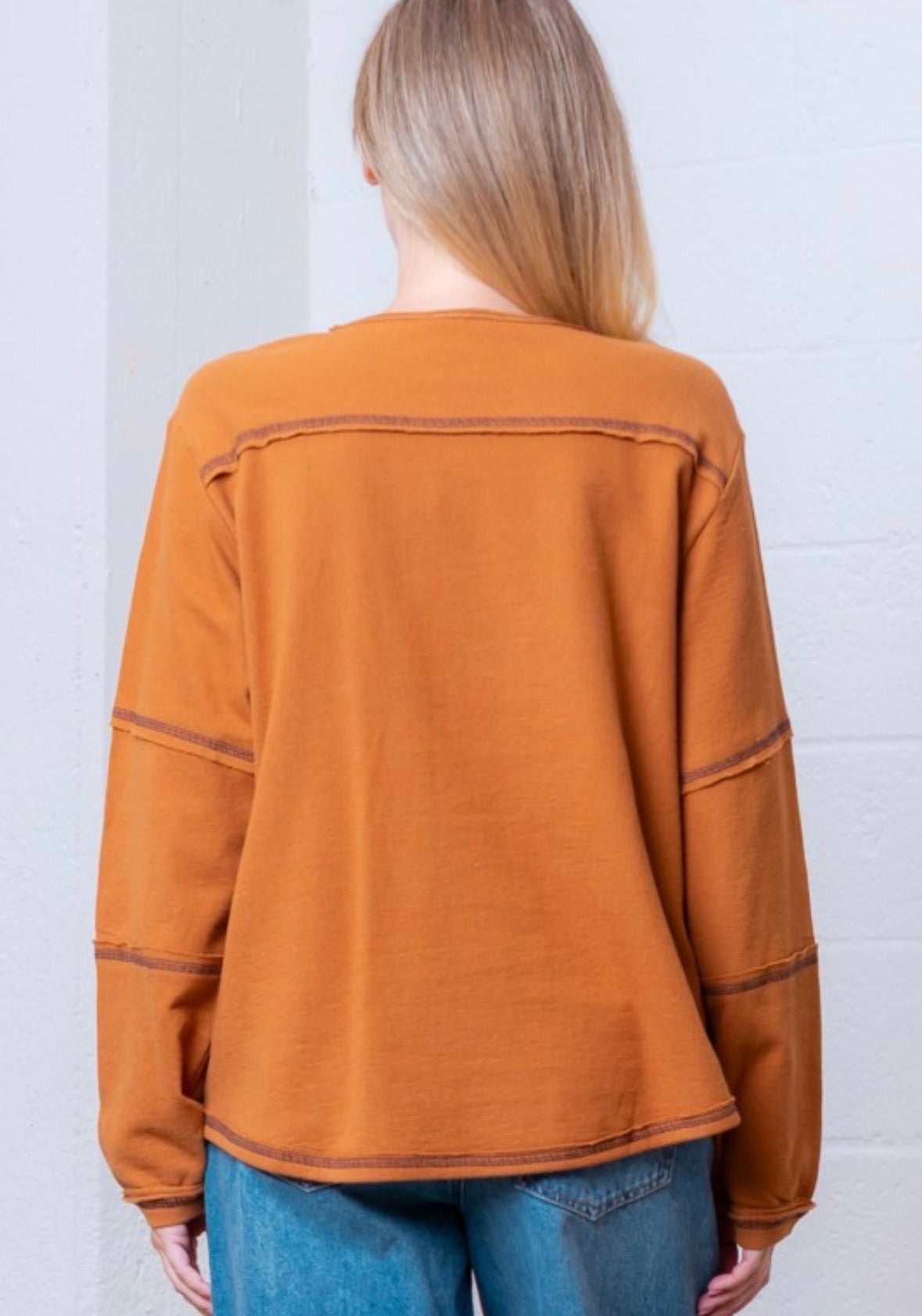 Embroidered long sleeve top