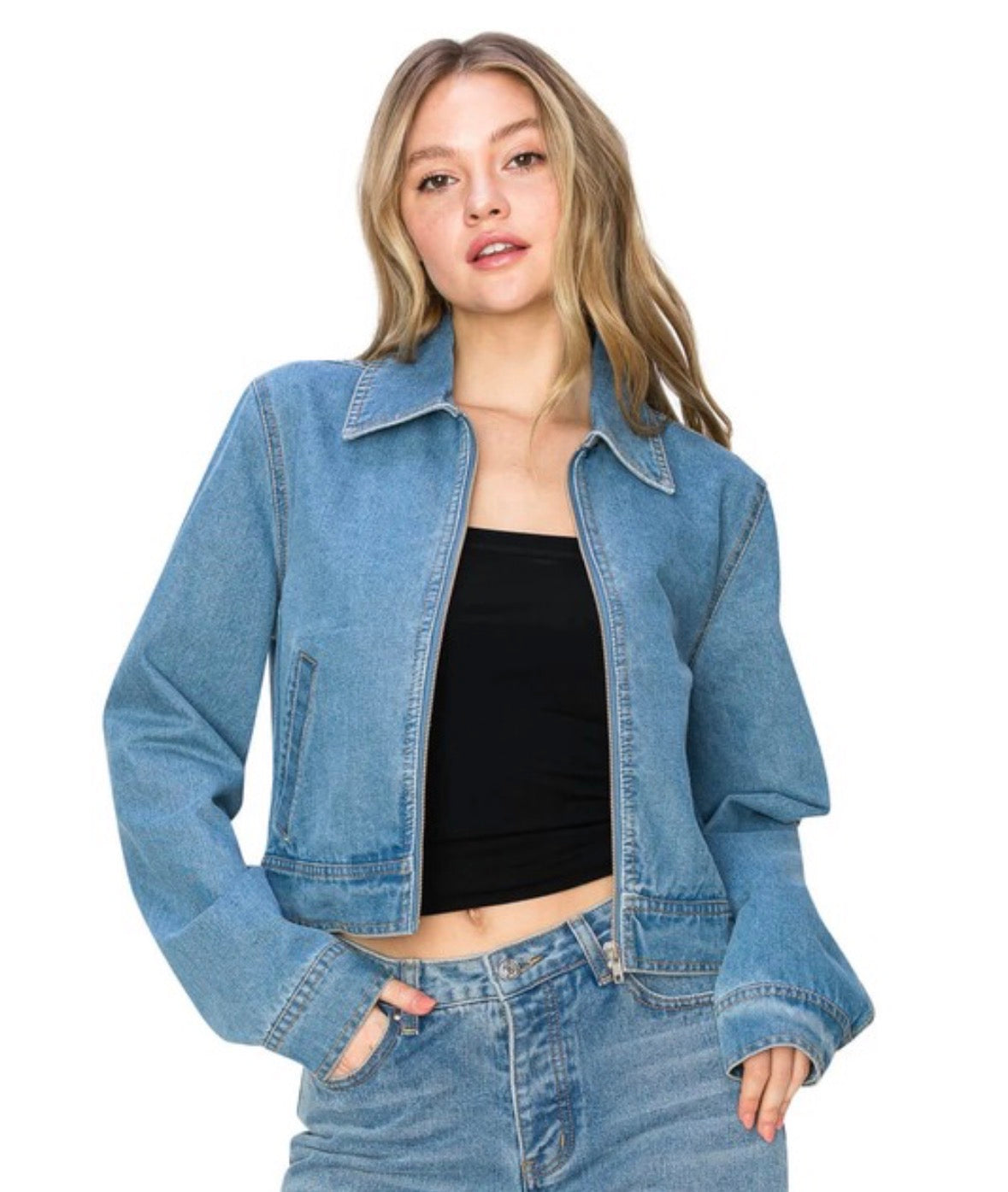 Twisted denim jacket