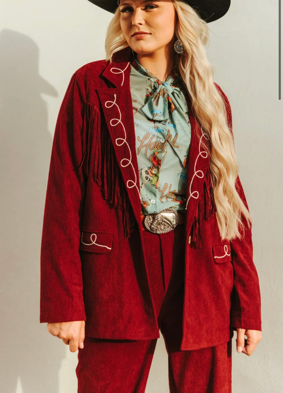 Turquoise haven WINE ROPING COWBOY BLAZER