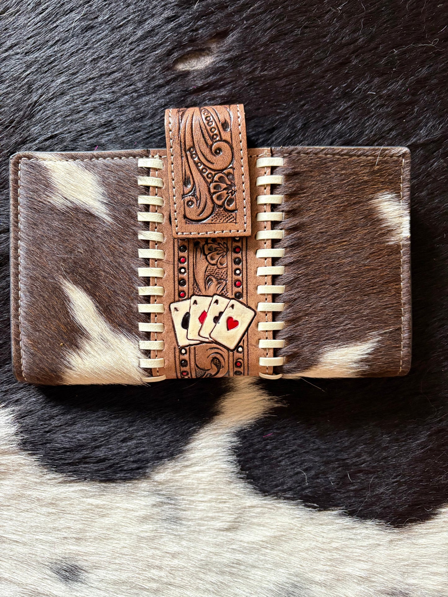 Don’t Chase Cowboys Wallet a Haute Southern Hyde by Beth Marie Exclusive Cowhide Wallet