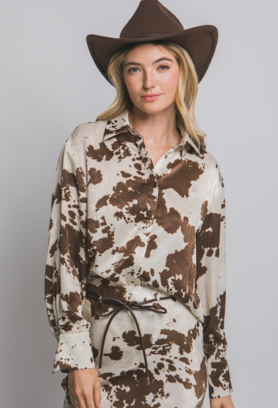 Cow print blouse