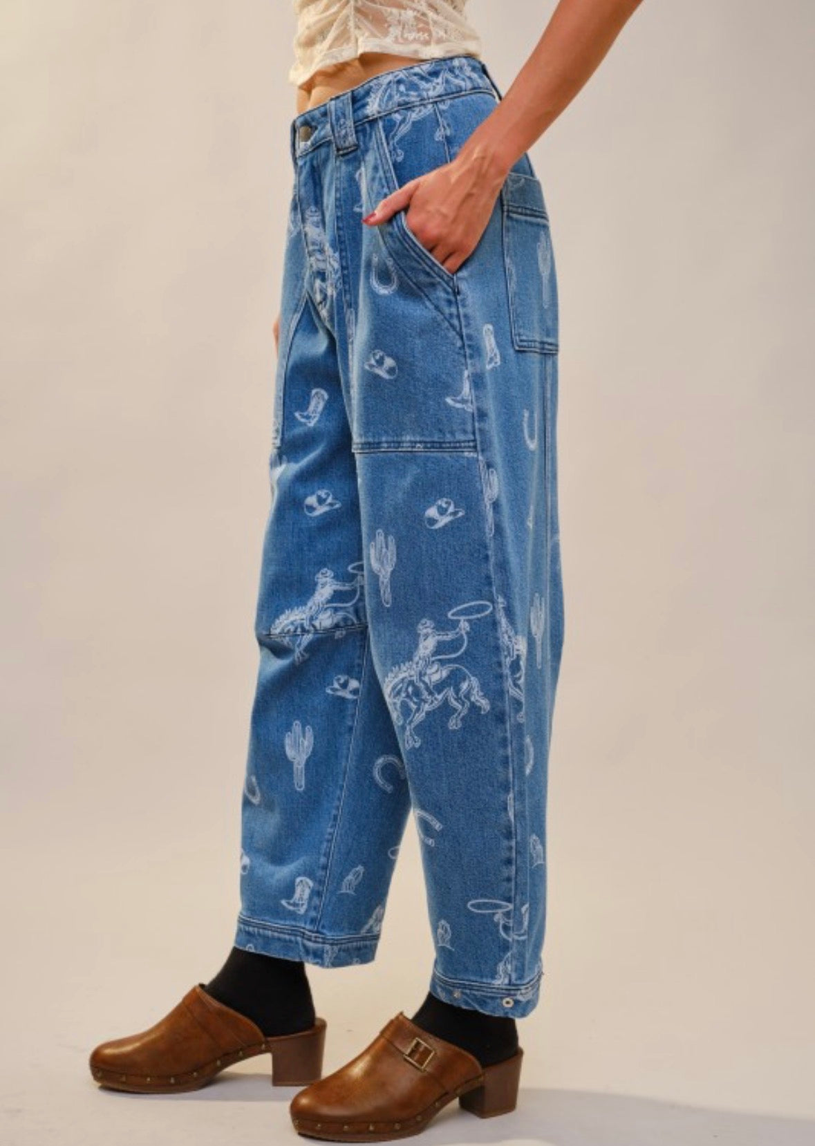 Blue B western barrel jeans