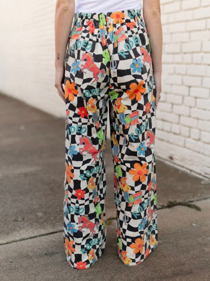 Turquoise Haven checkered pants