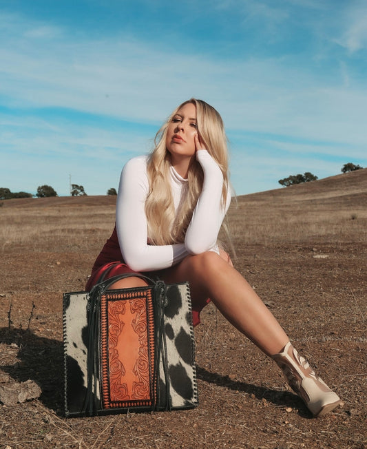 The Luxe Cowgirl A Haute Southern Hyde by Beth Marie Cowhide Tote