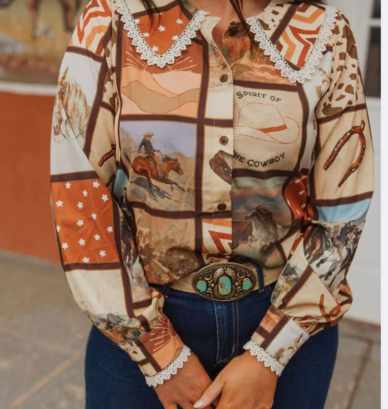 Last one small Turquoise haven blouse