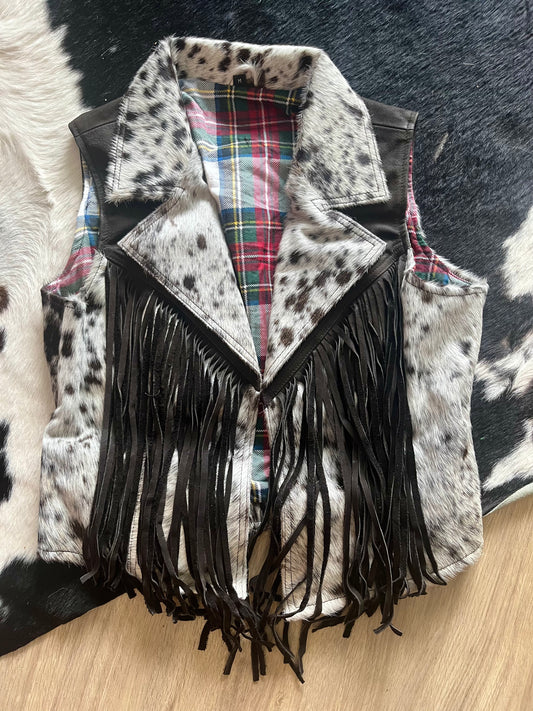 Cowhide fringe vest medium