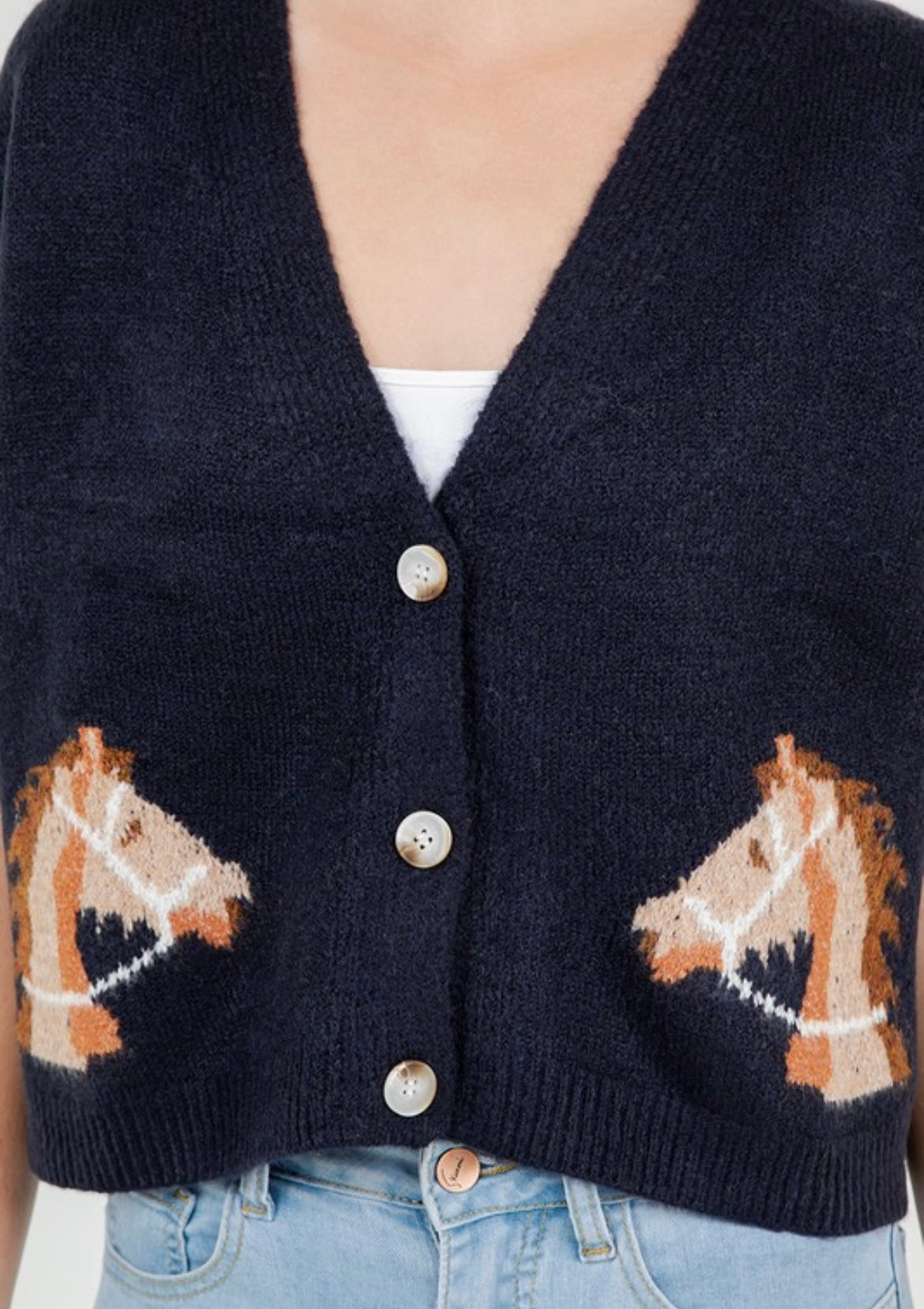 Last one S/M Horse knit vest