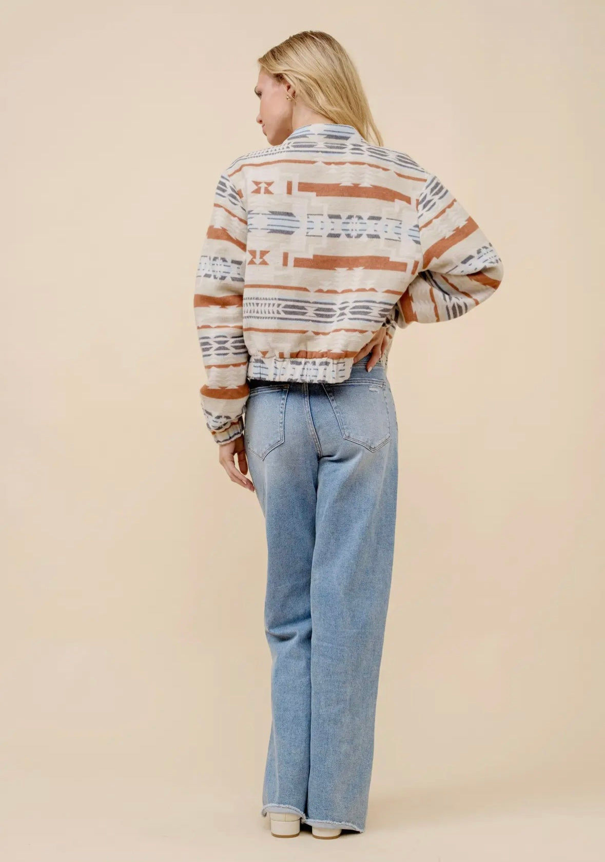 Blue B Aztec bomber Jacket