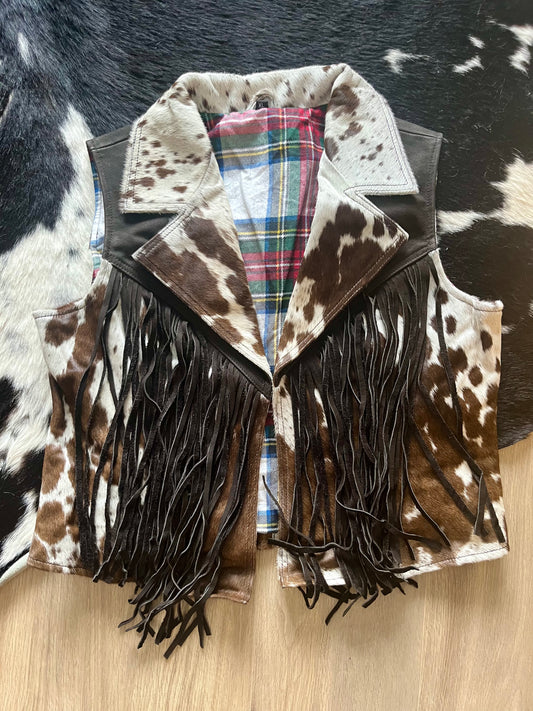 Cowhide fringe vest XL