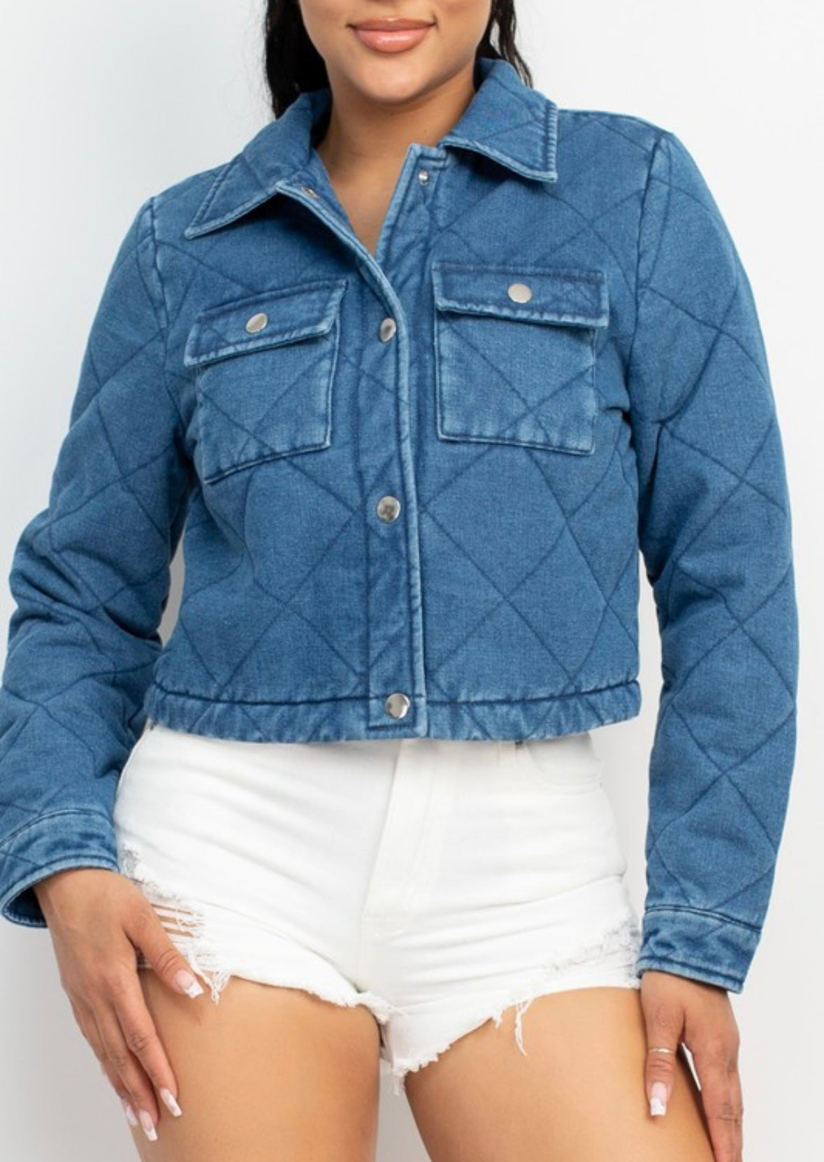 Last one large Dark Denim quilted jacket