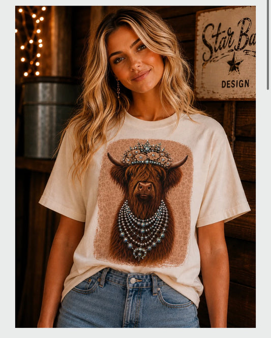 Cow top with rhinestones