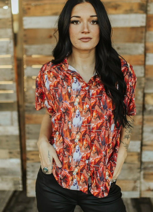 Horse button down by Lucky & Blessed