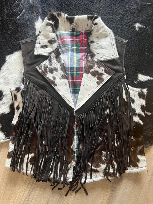 Cowhide fringe vest XL