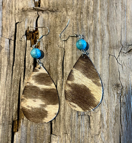 Genuine hide earrings