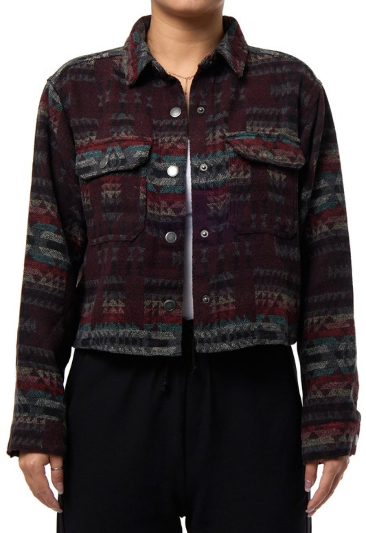 Last one large Aztec semi crop jacket