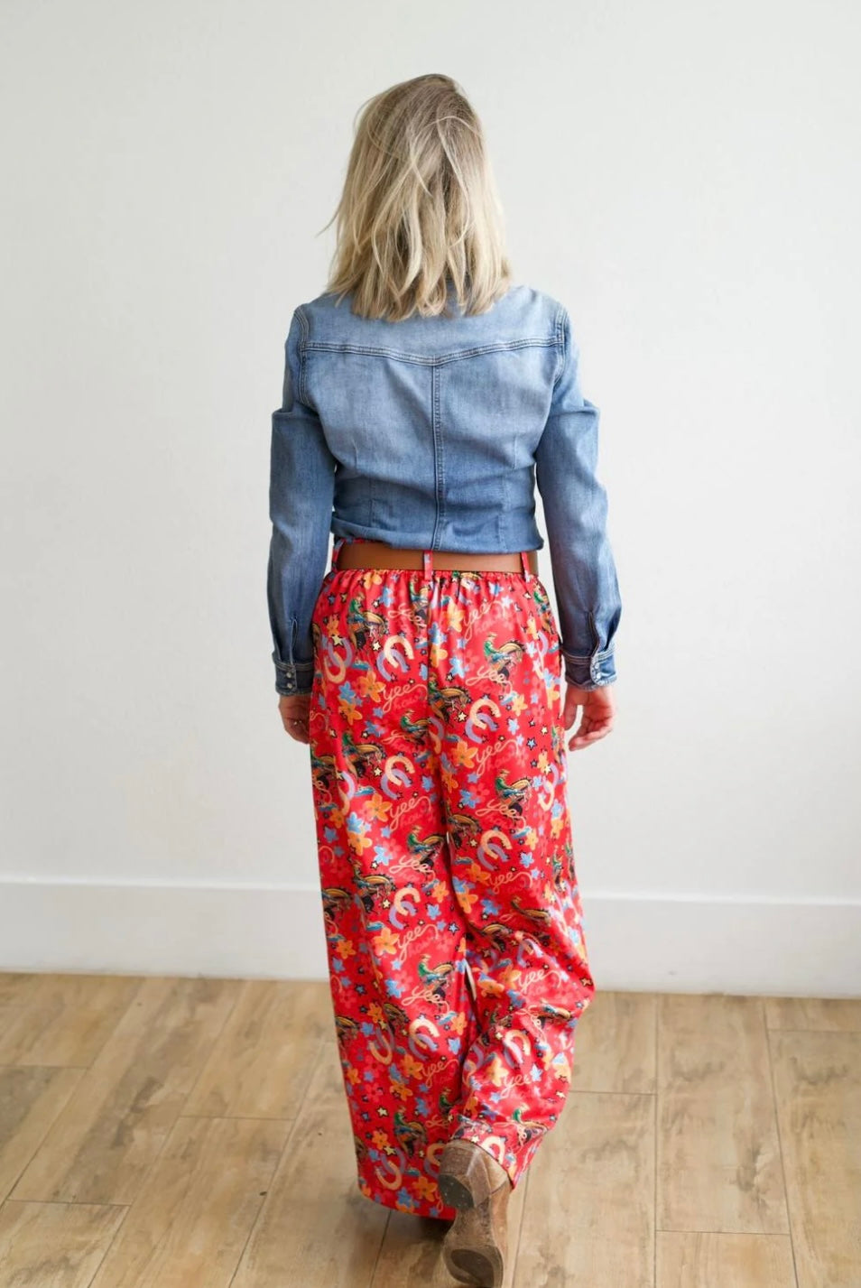 Turquoise Haven Rodeo red trouser pants