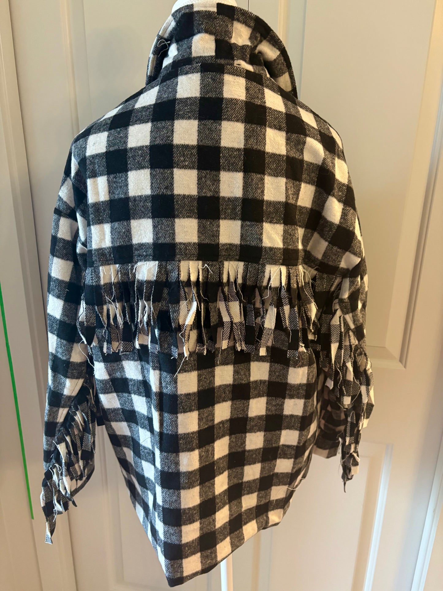 Plaid fringe jacket