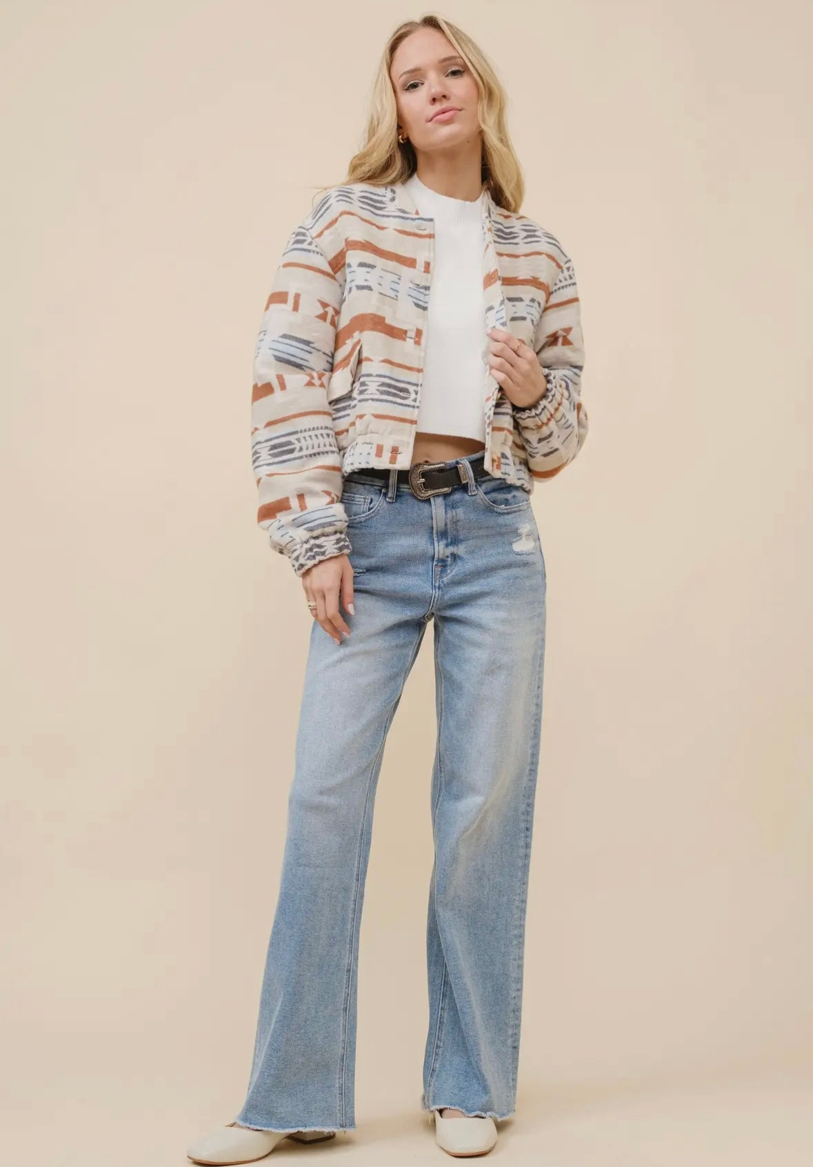 Blue B Aztec bomber Jacket